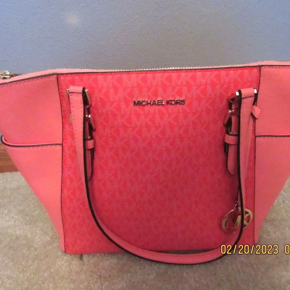 Michael Kors Marilyn Medium Saffiano Leather Tote Bag - Sorbet